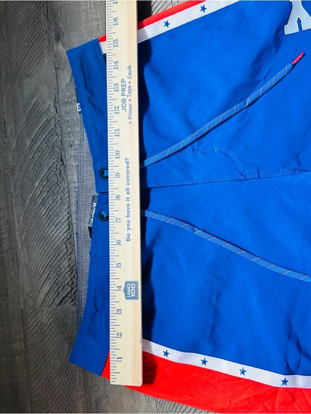 Hurley Board Shorts Blue Red USA Swim Trunks Men’s Size 28